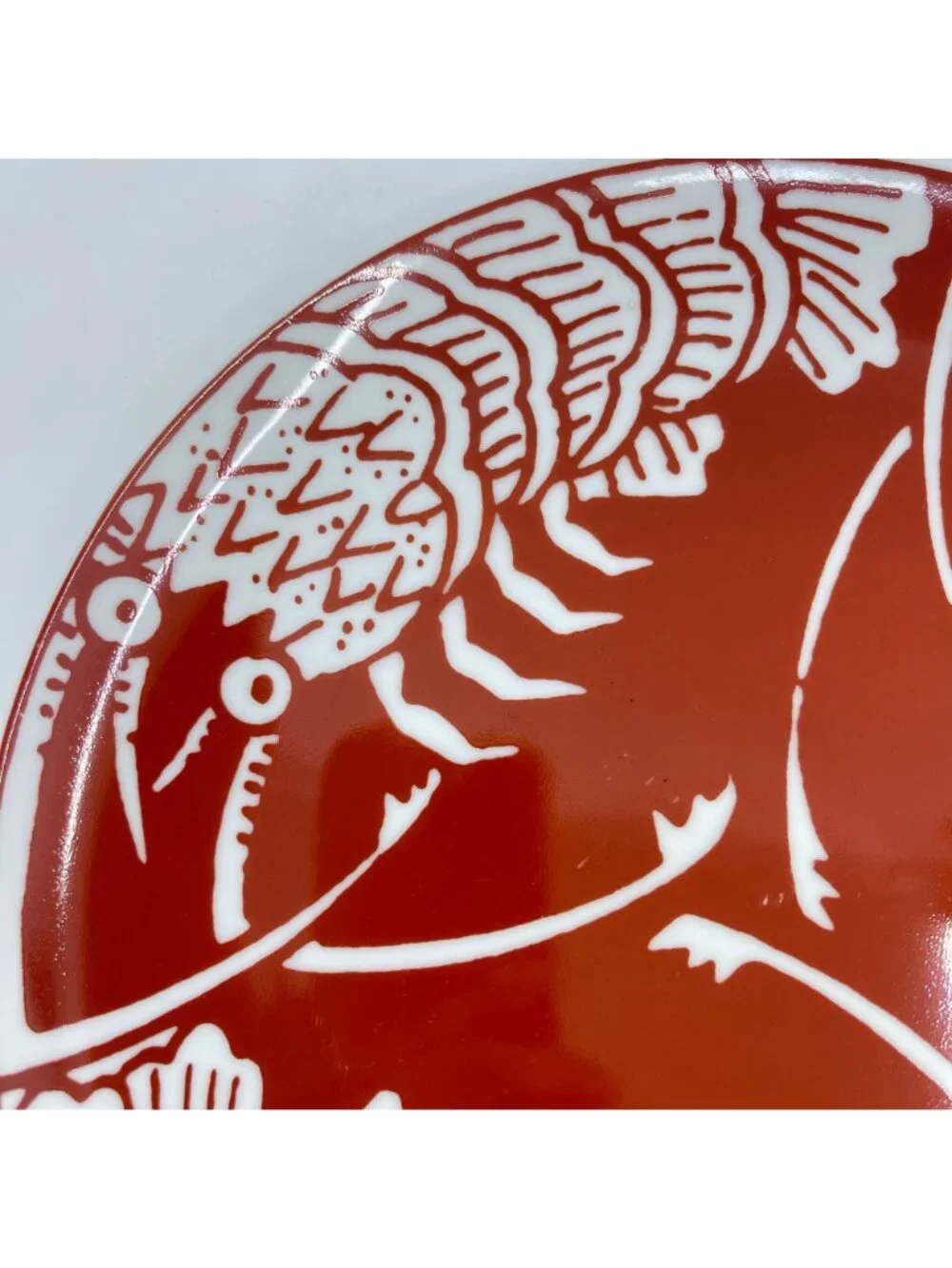 vintage cathy hardwick for mikasa lobster red fine porcelain plate made in japan